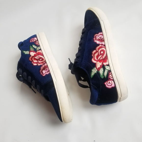 new Kenneth Cole Reaction Joey Blue Velvet Rose Shoes 9 - Picture 9 of 12